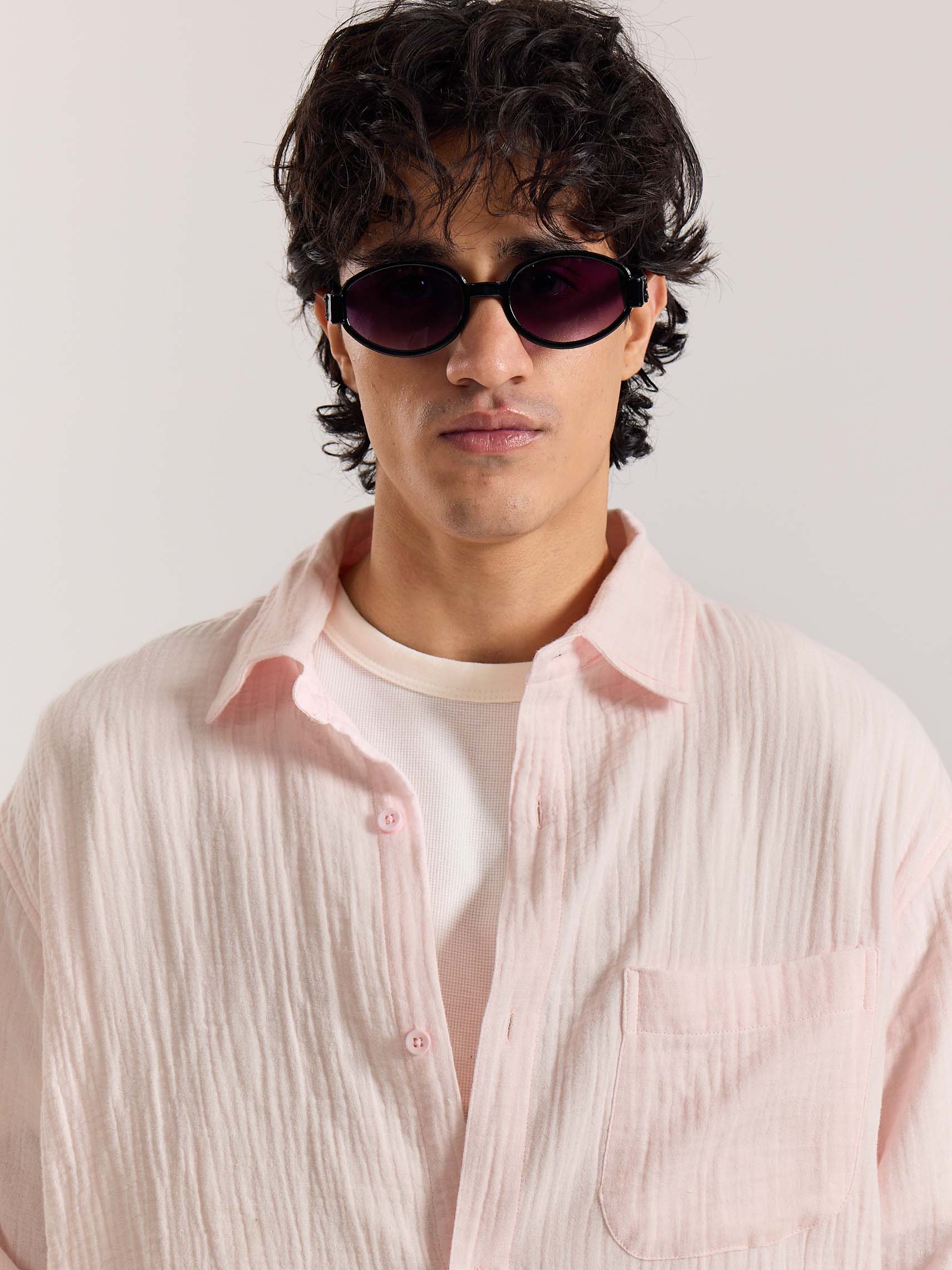 Baby Pink Gauze Holiday Shirt - Image 3