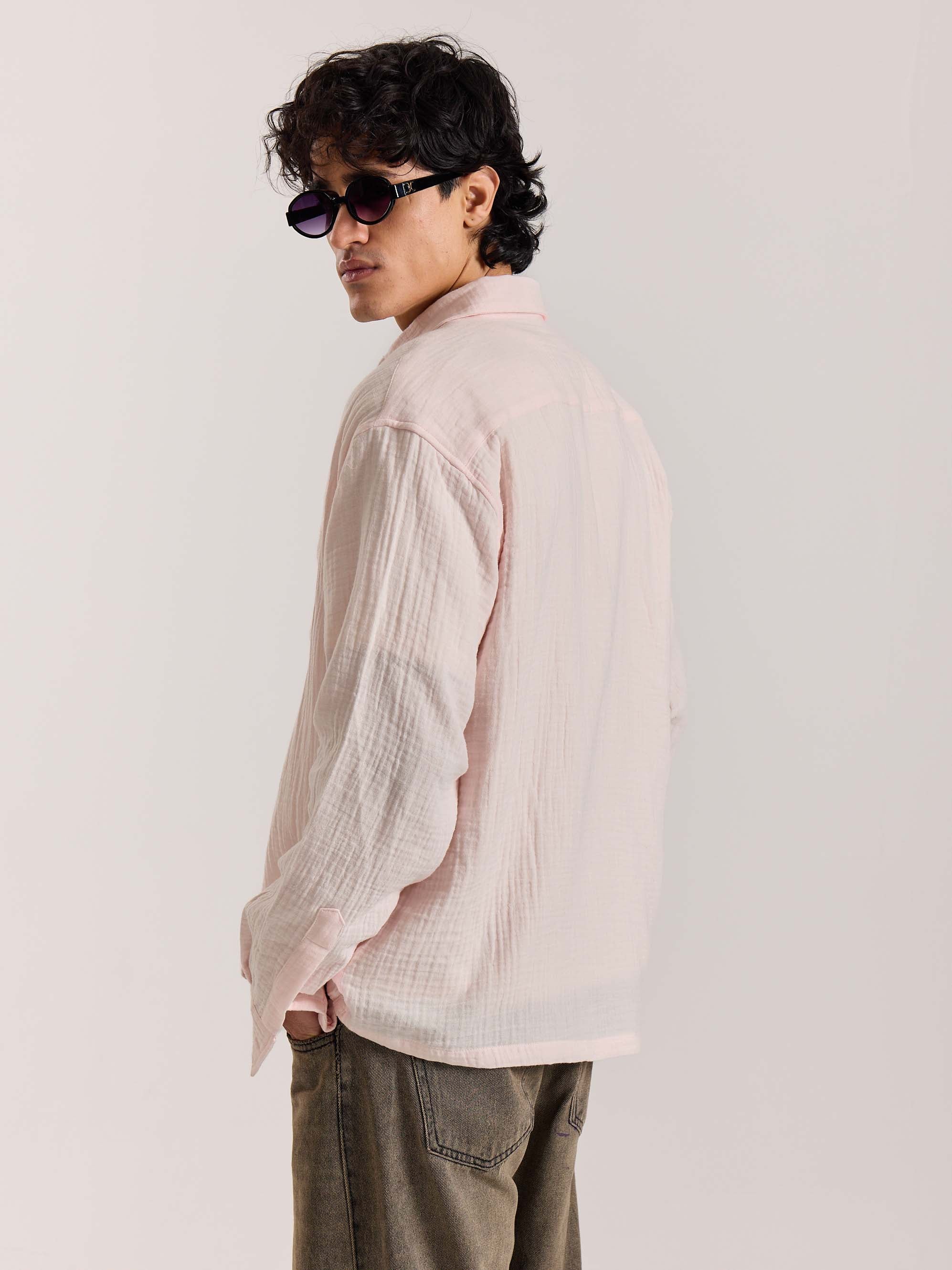 Baby Pink Gauze Holiday Shirt - Image 6