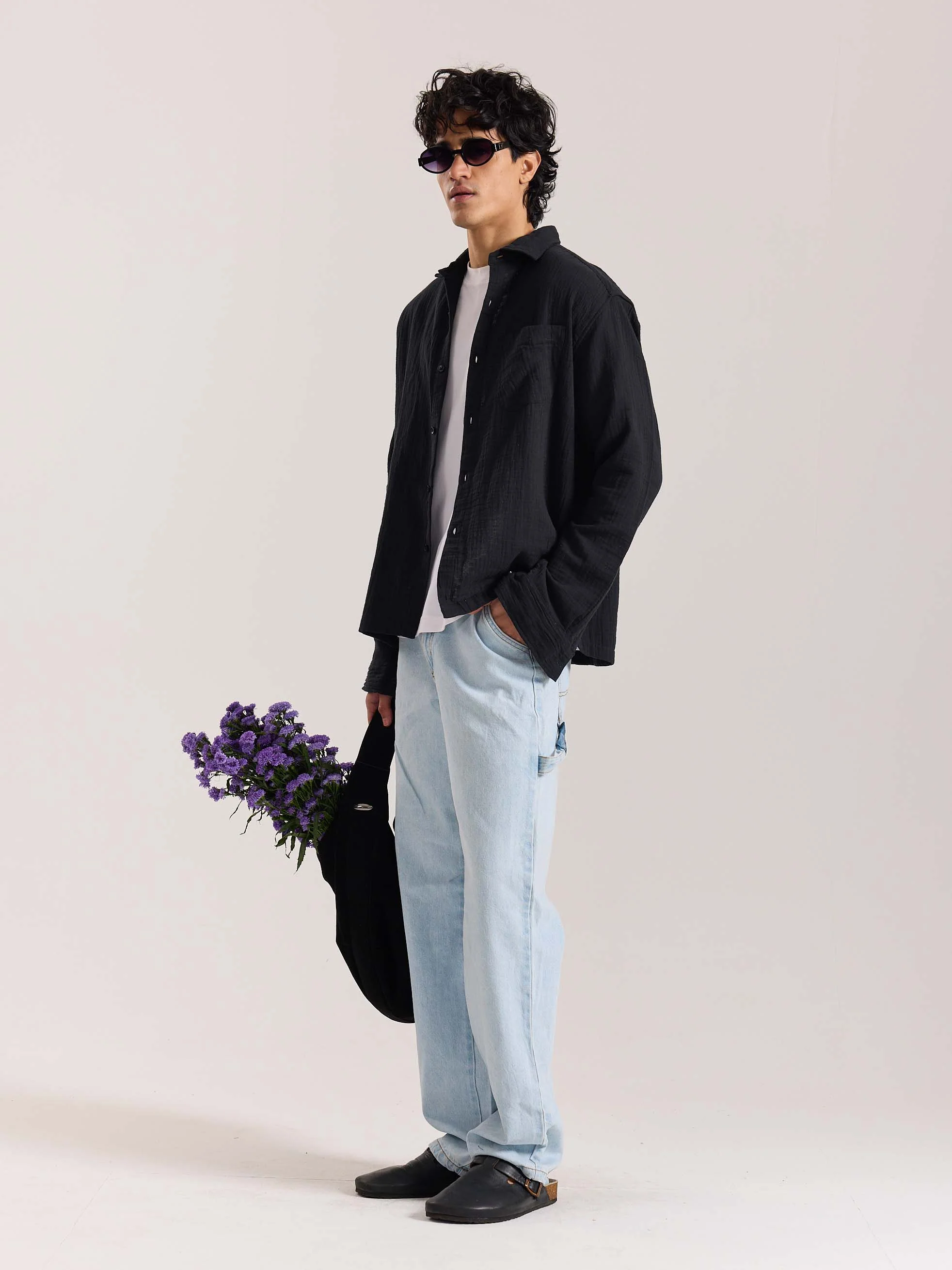 Black Gauze Holiday Shirt - Image 5