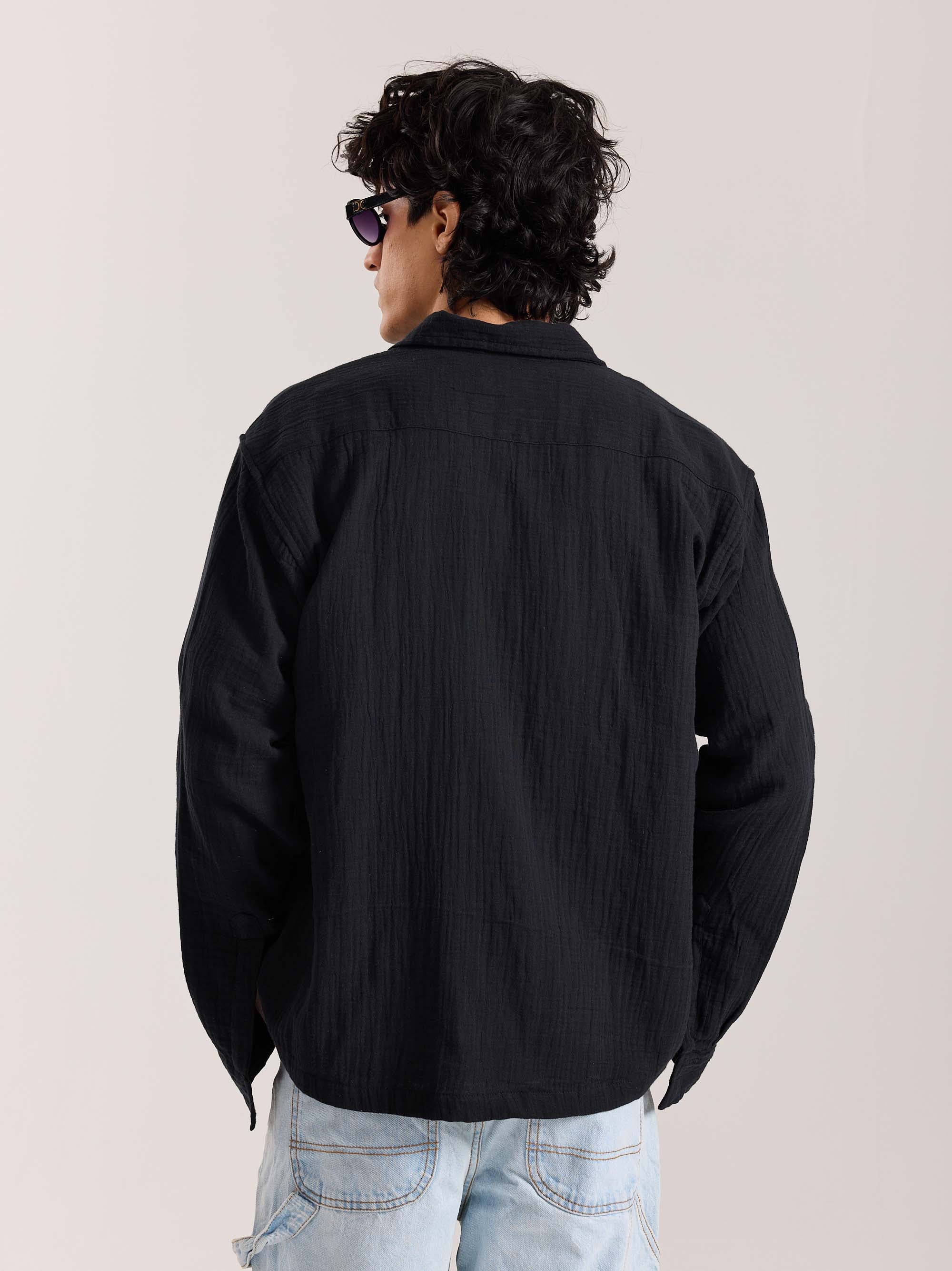 Black Gauze Holiday Shirt - Image 6