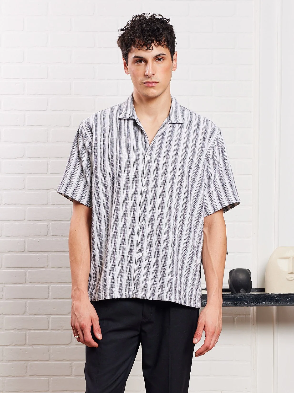Black & White Knit Shirt