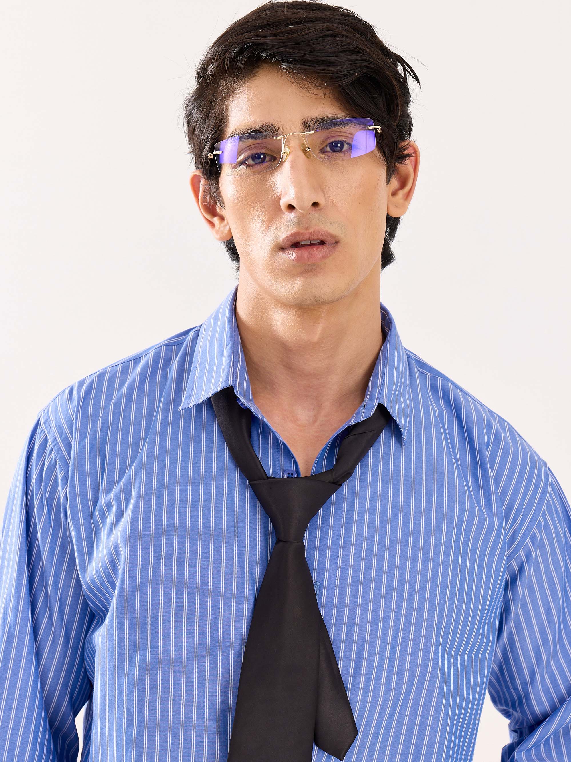 Blue Striped Poplin Shirt - Image 5