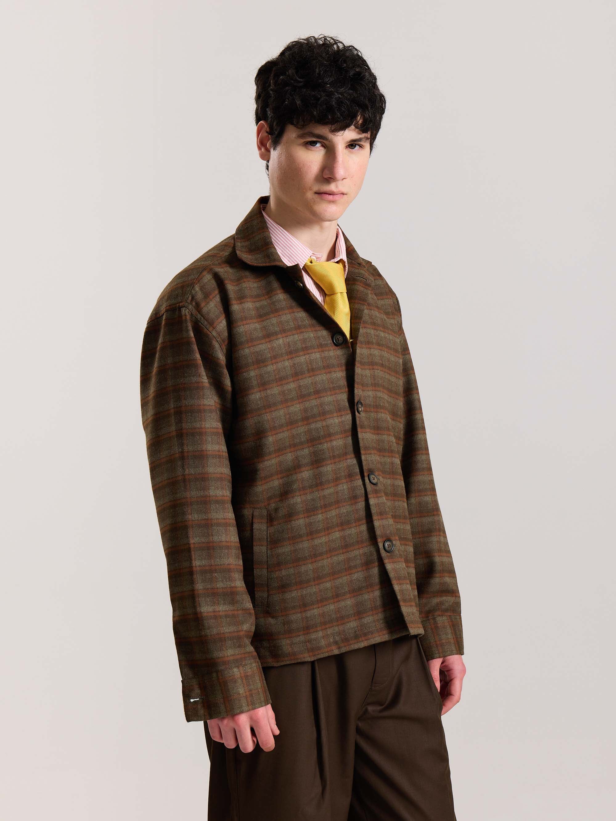 Brown Checkered Tweed Shacket - Image 6