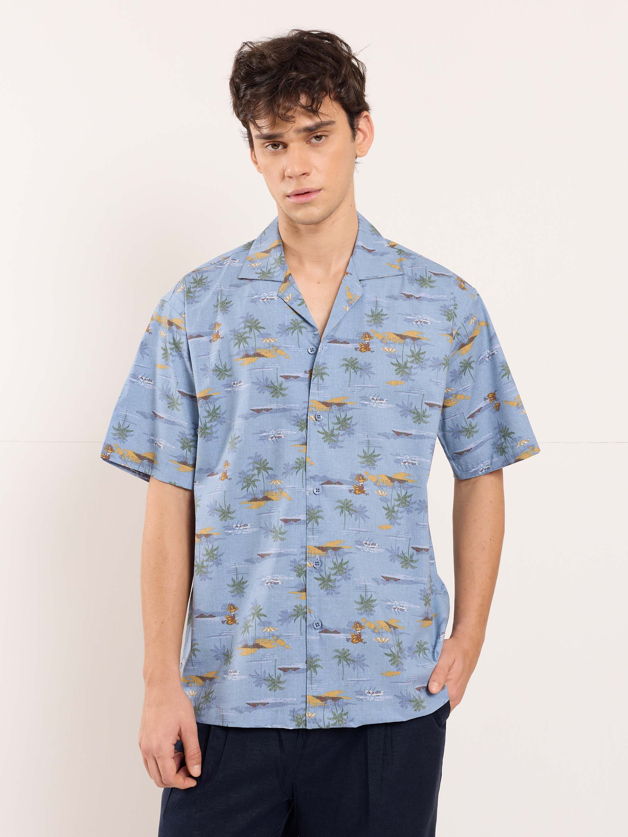 Coastline Chambray Printed Shirt