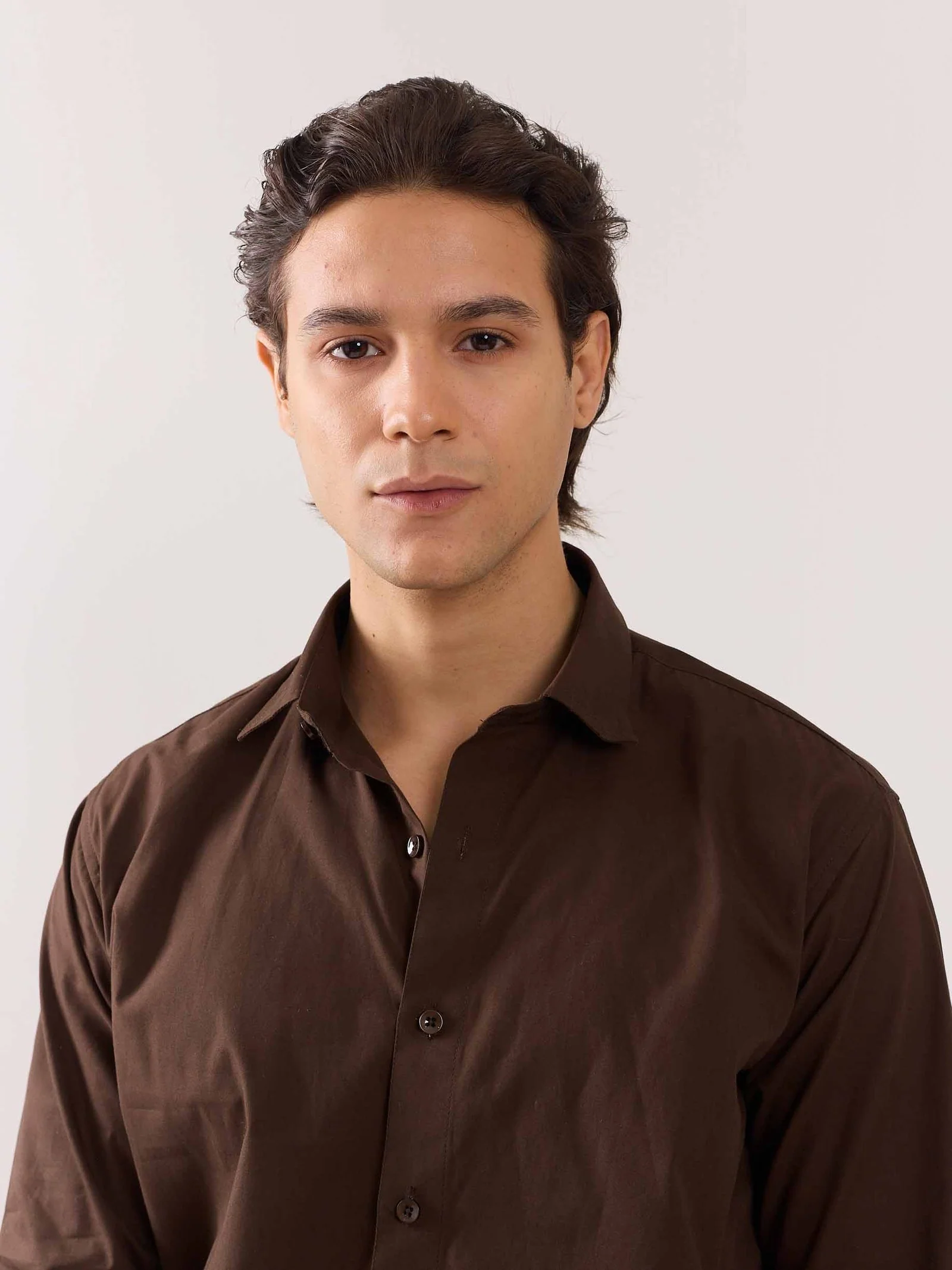 Coffee Brown Poplin Shirt - Image 5