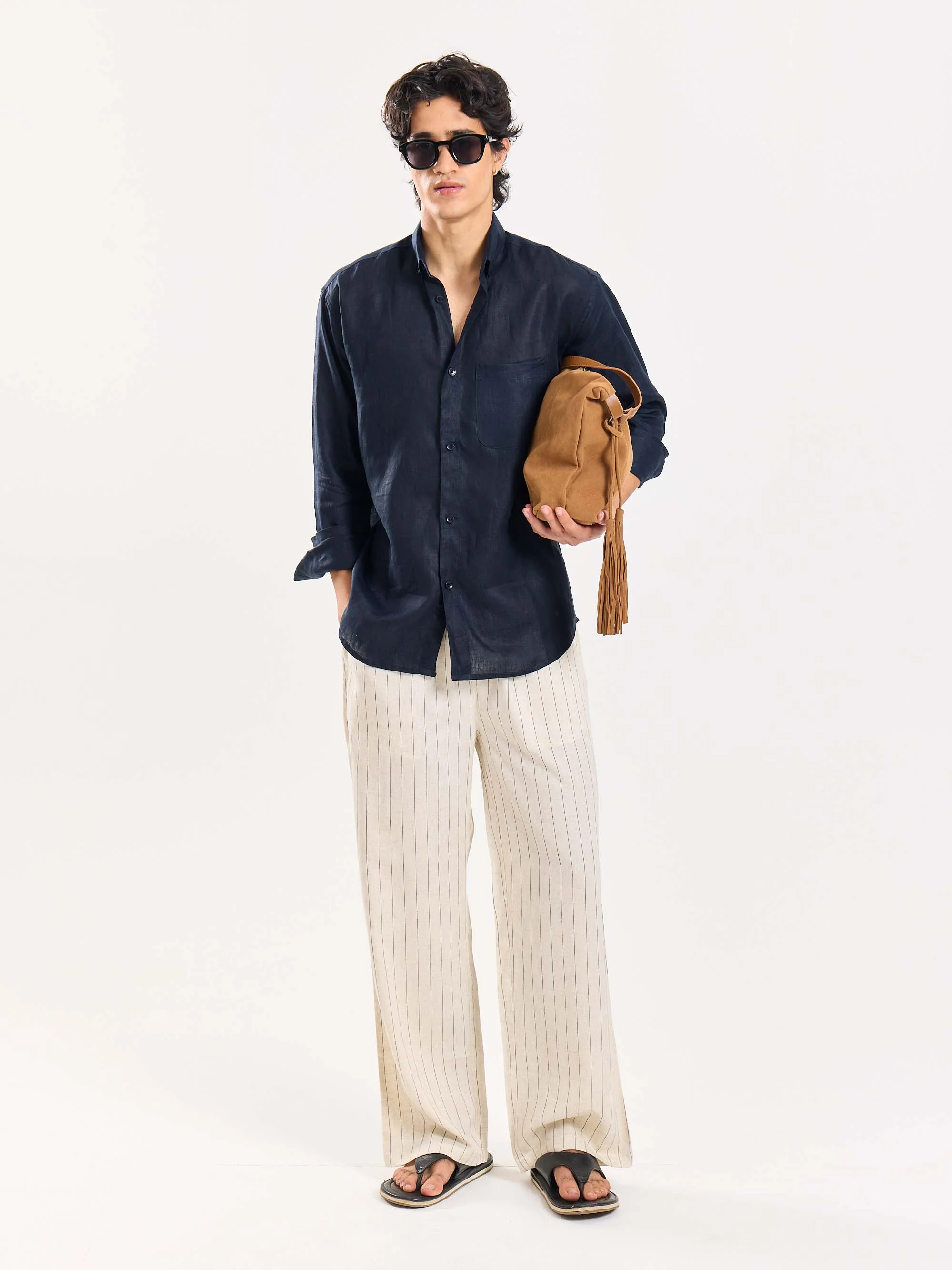 Dark Navy Irish Linen Shirt