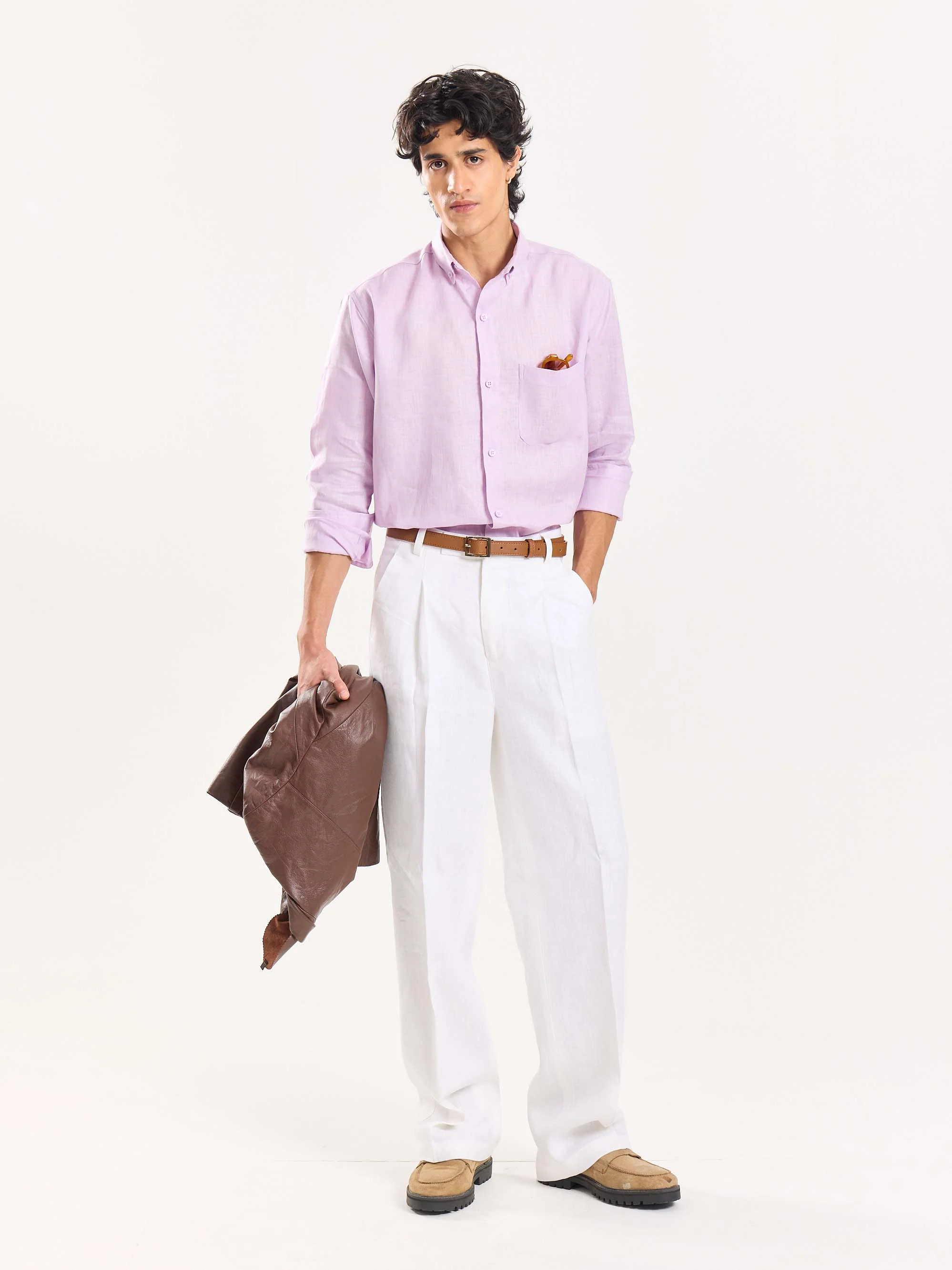 Lavender Irish Linen Shirt