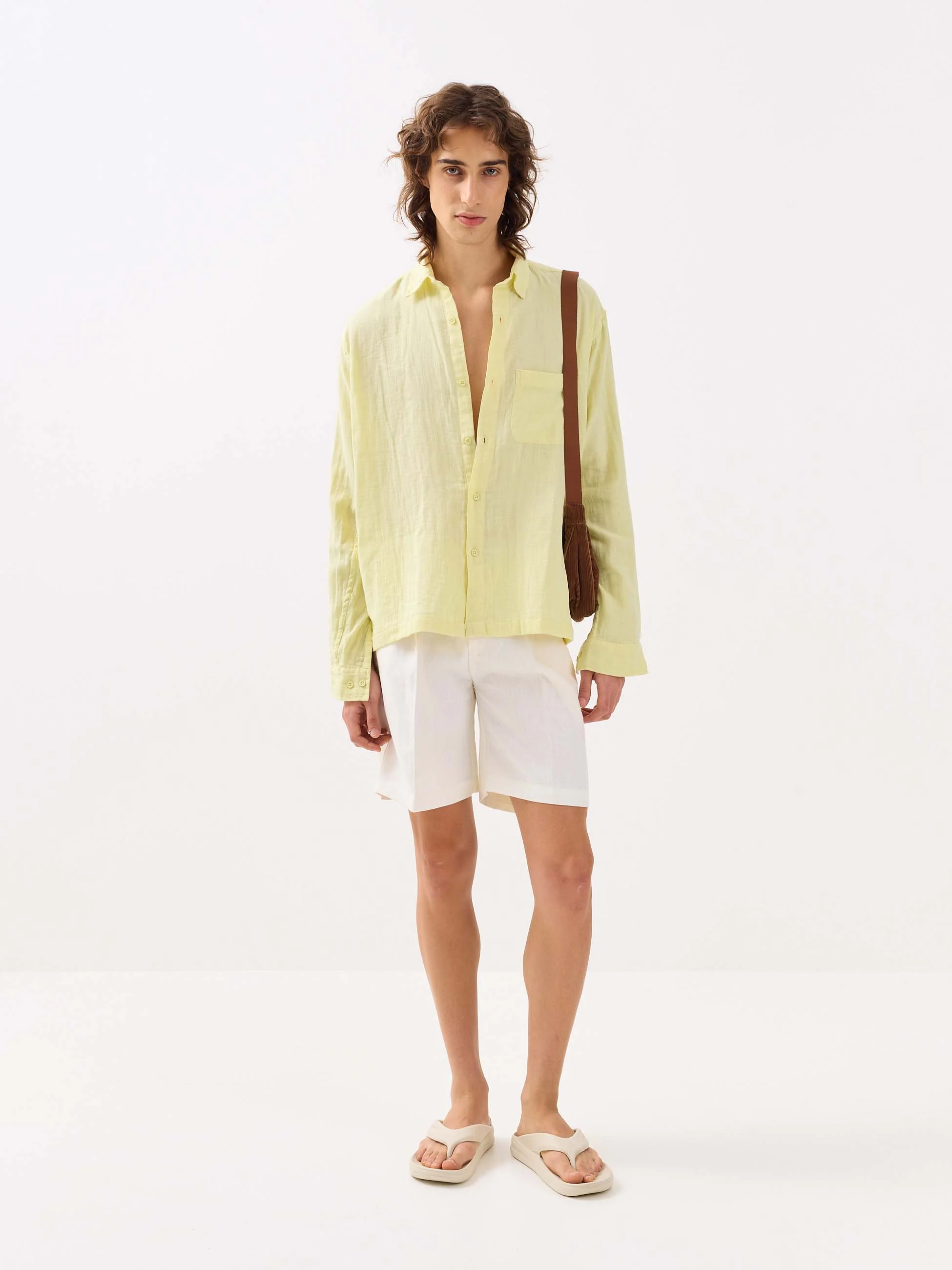 Lemon Yellow Gauze Holiday Shirt