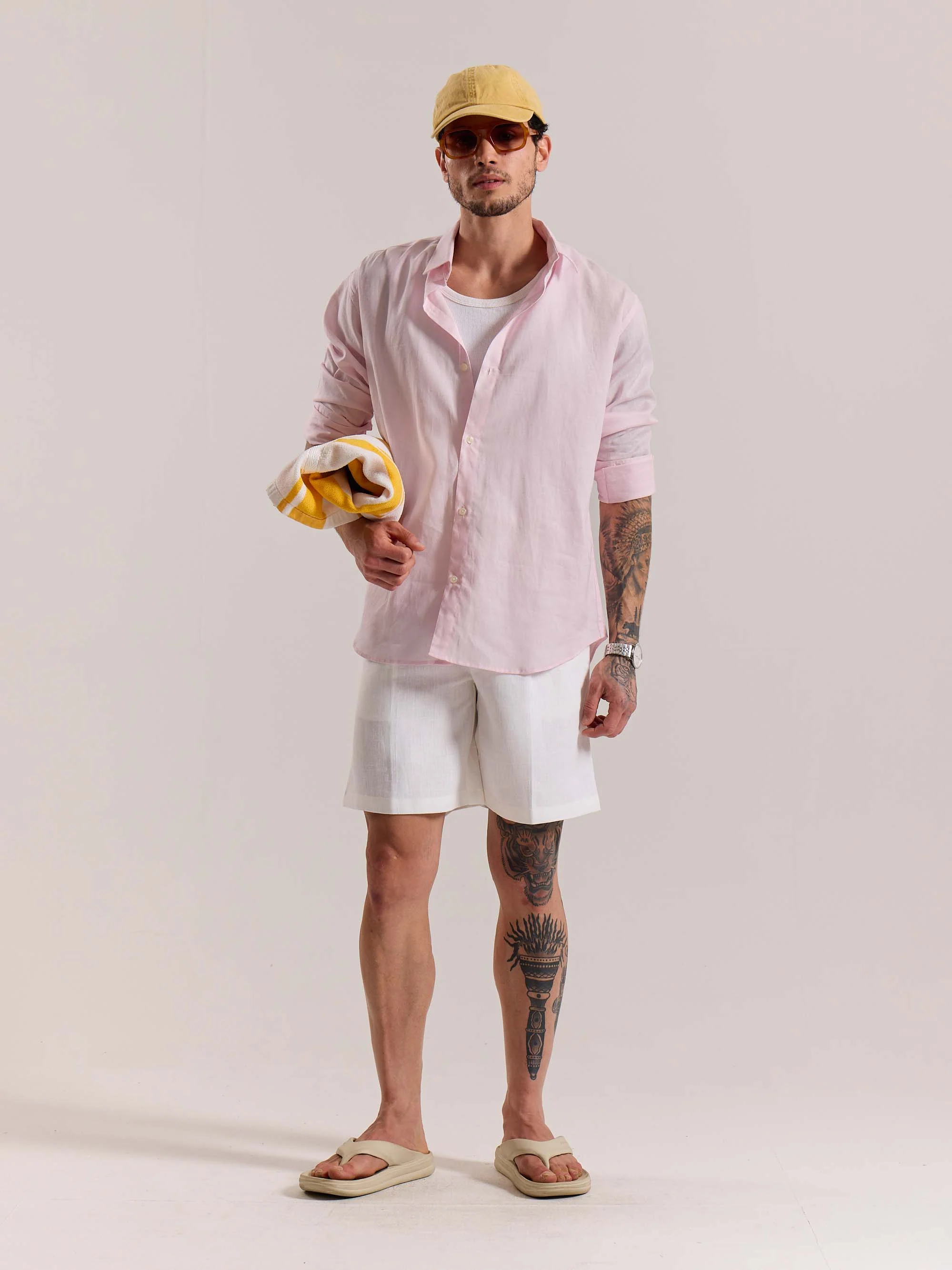Light Pink Linen-blend Shirt (Pre-Order)