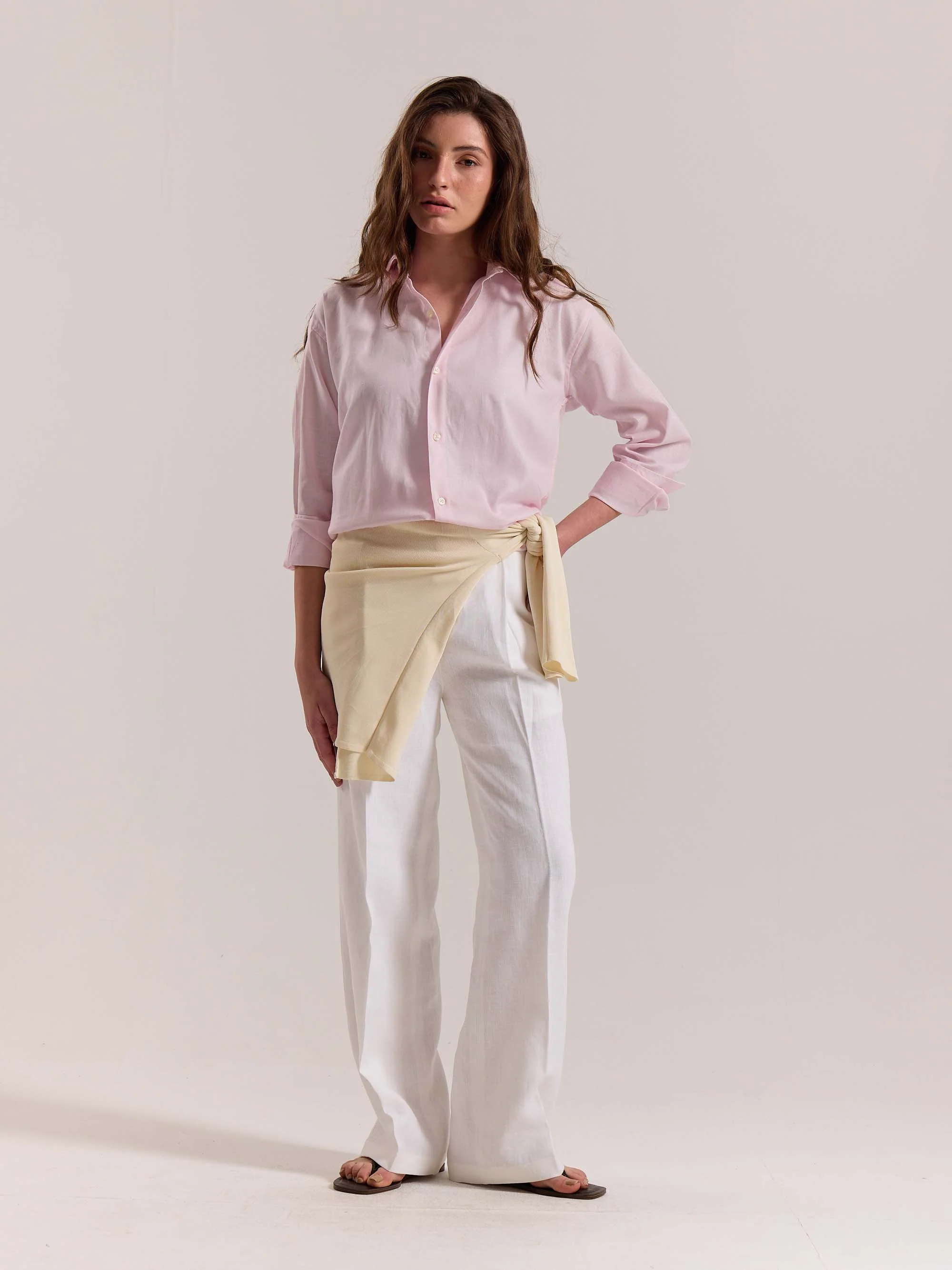 Light Pink Linen-blend Shirt (Pre-Order) - Image 2