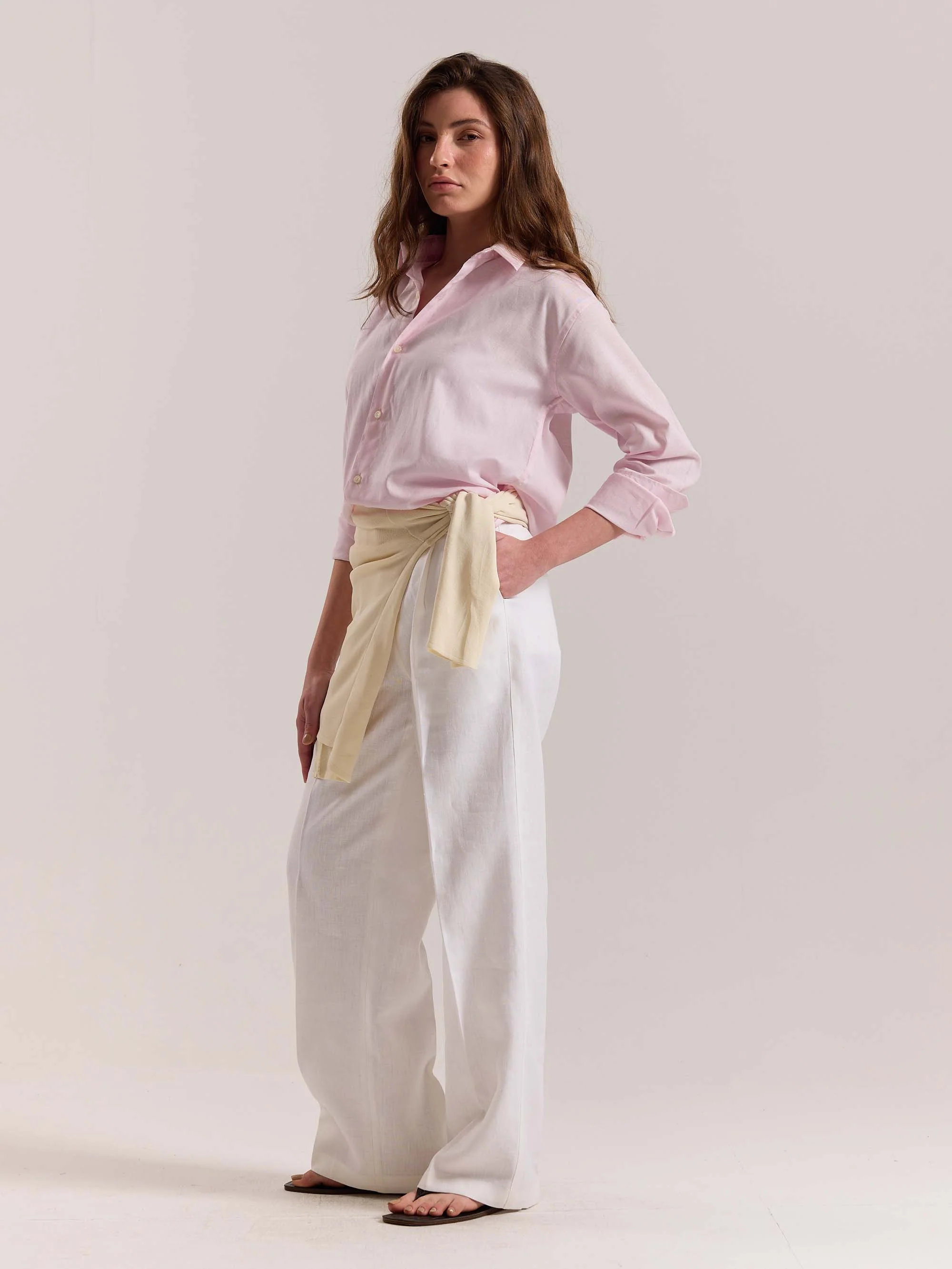 Light Pink Linen-blend Shirt (Pre-Order) - Image 7