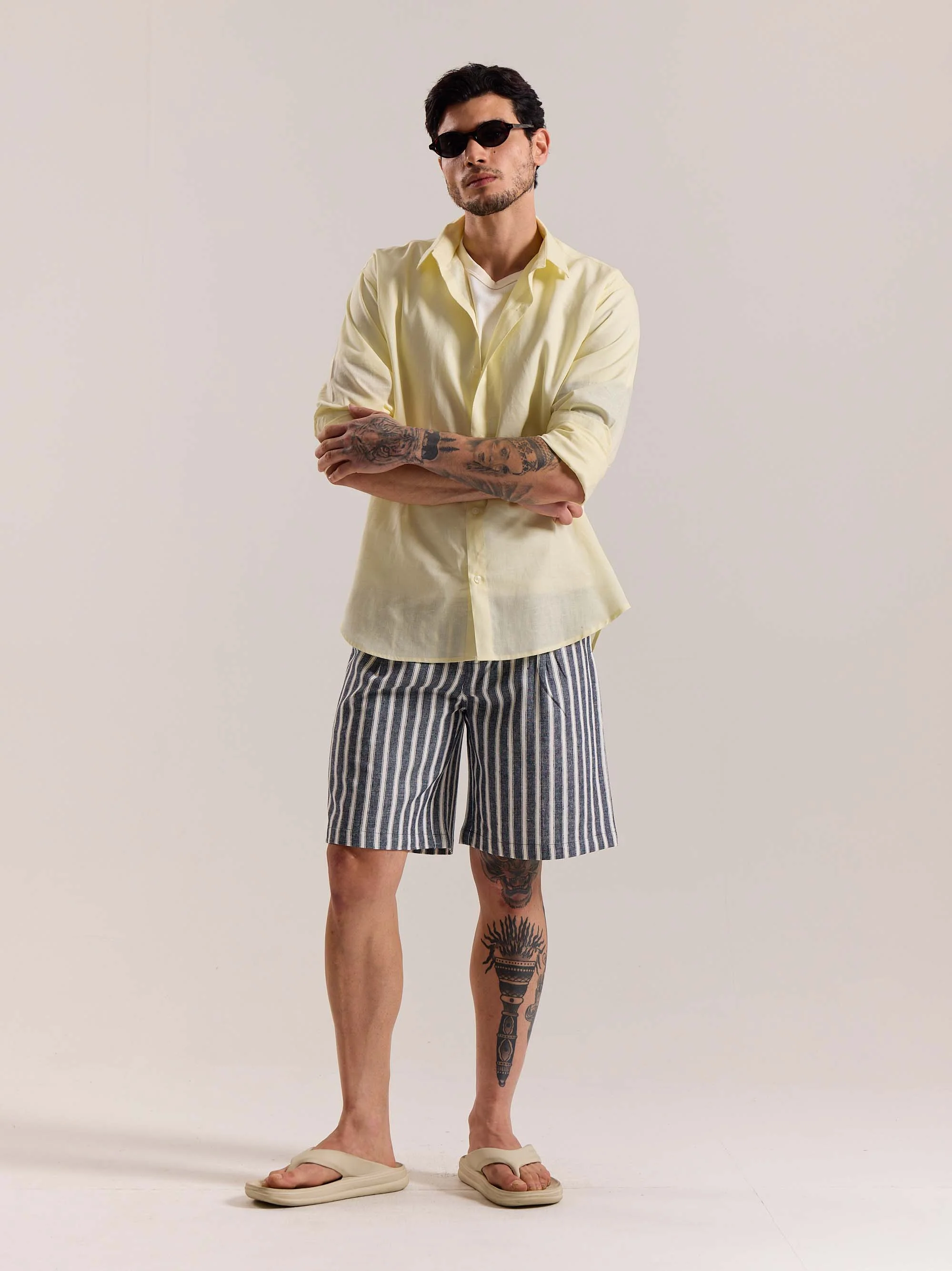 Light Yellow Linen-blend Shirt (Pre-Order) - Image 5