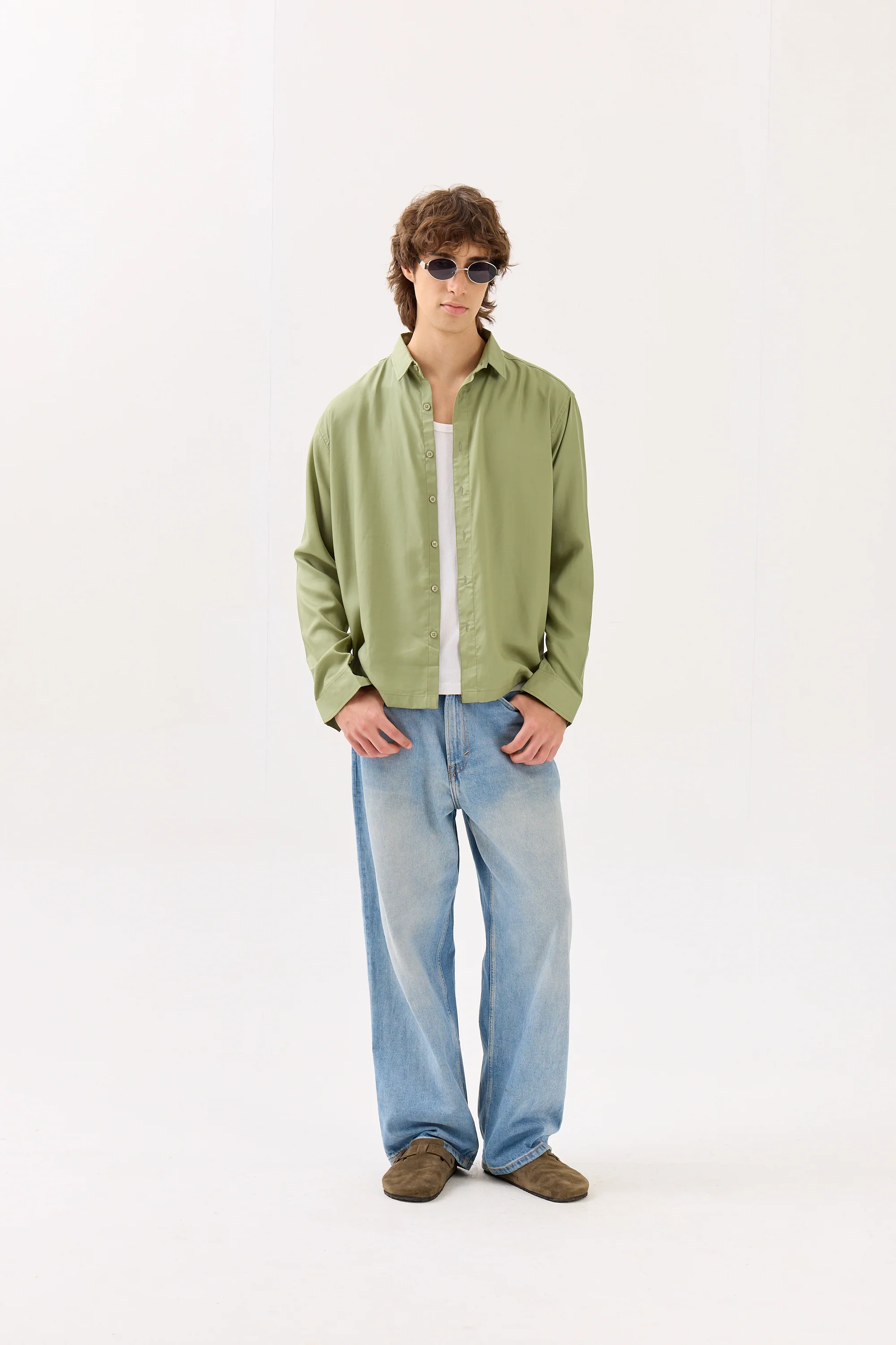Mint Green Drape Shirt