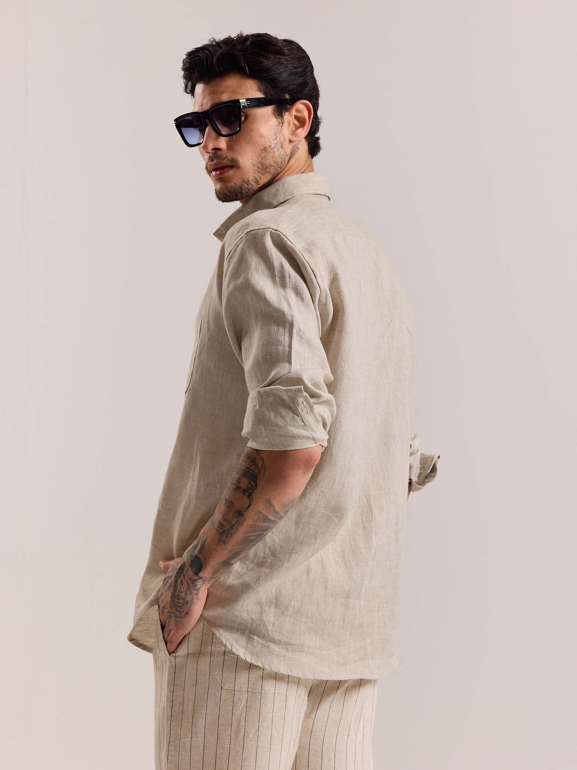 Natural Irish Linen Shirt - Image 8