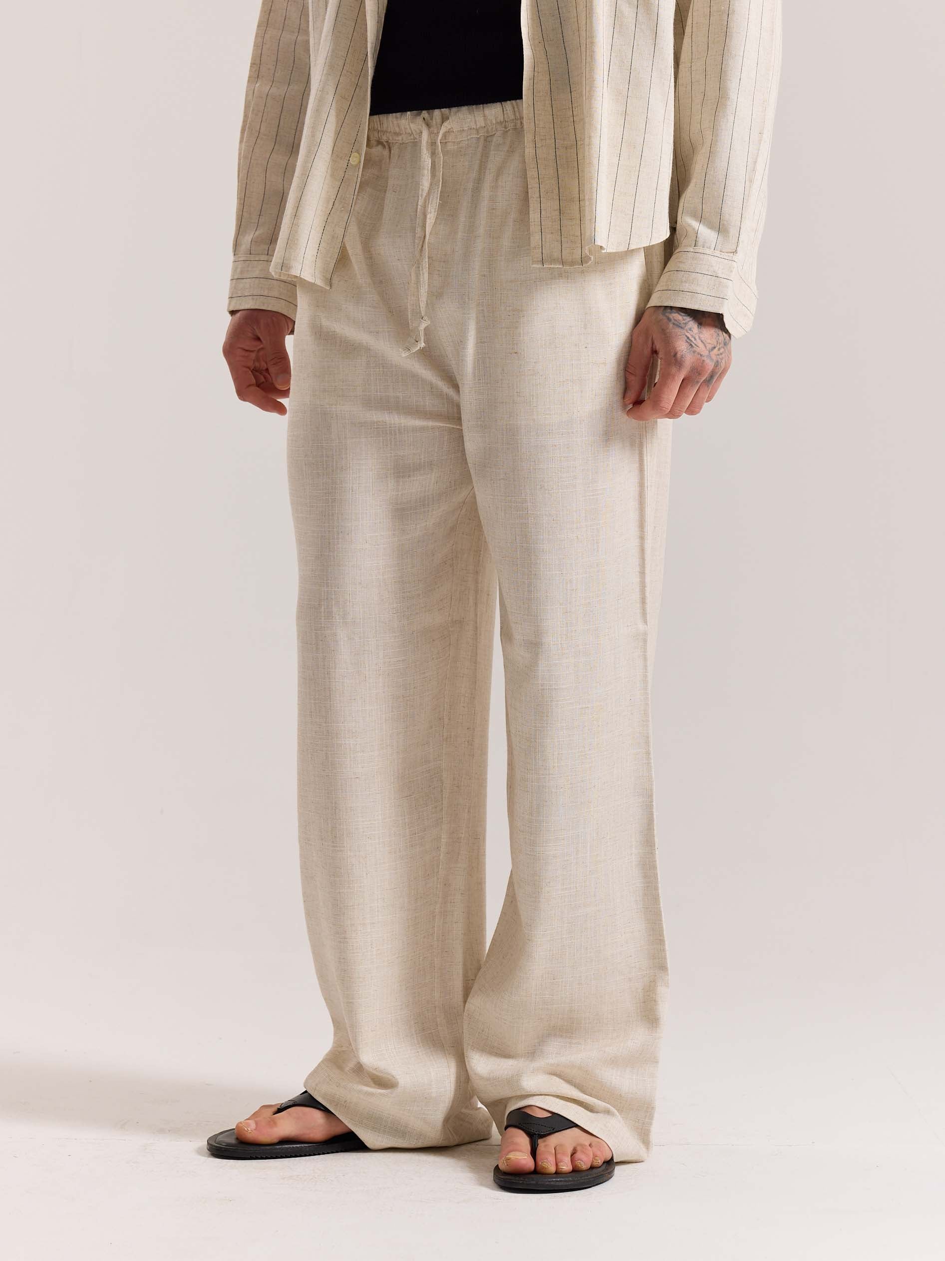 Natural Linen Pull-on Pants - Image 6
