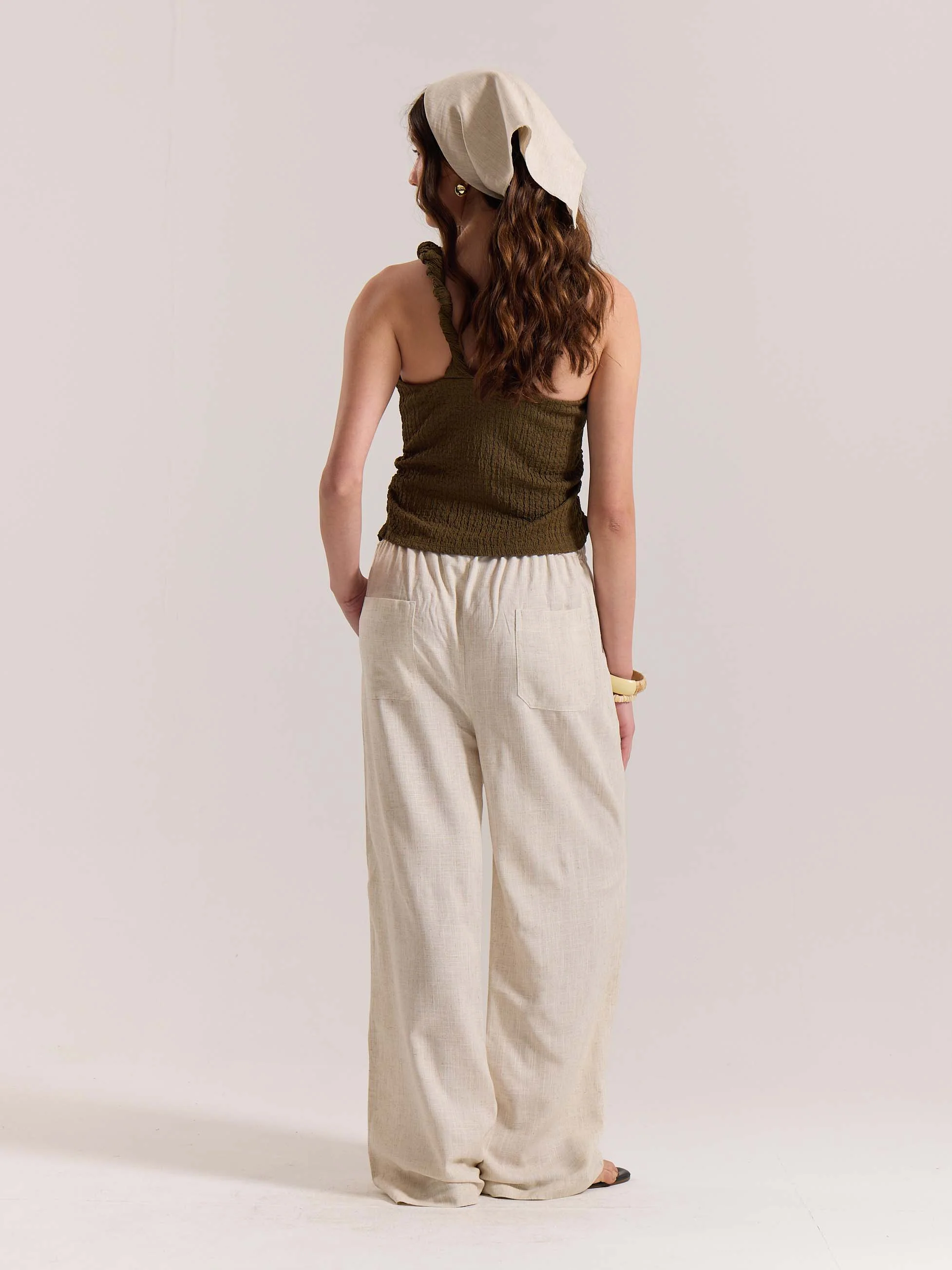 Natural Linen Pull-on Pants - Image 8