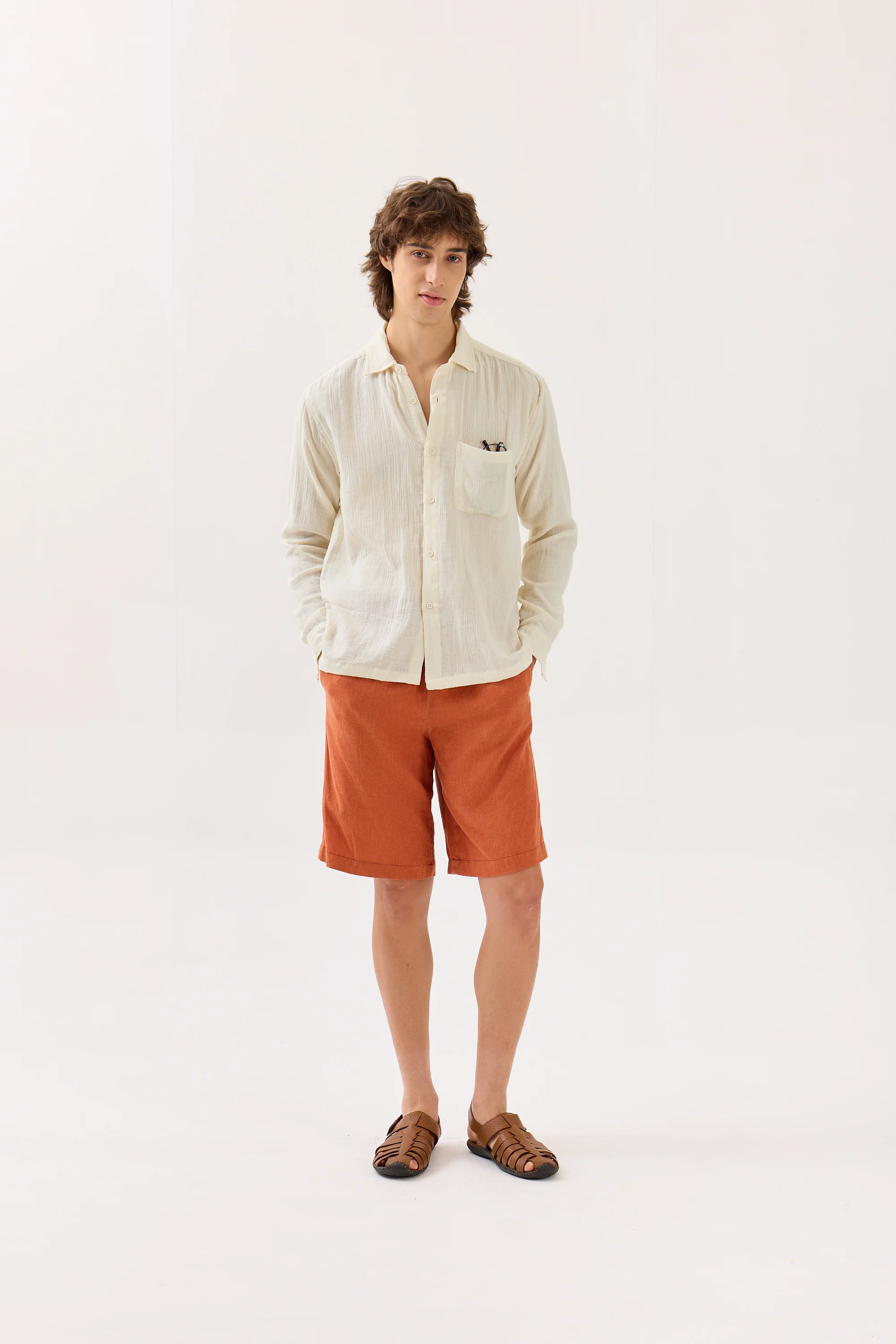 Off White Gauze Holiday Shirt
