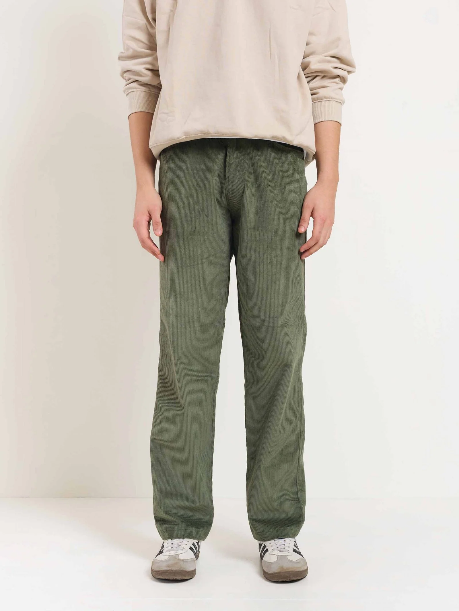 Olive Corduroy Trousers - Image 2