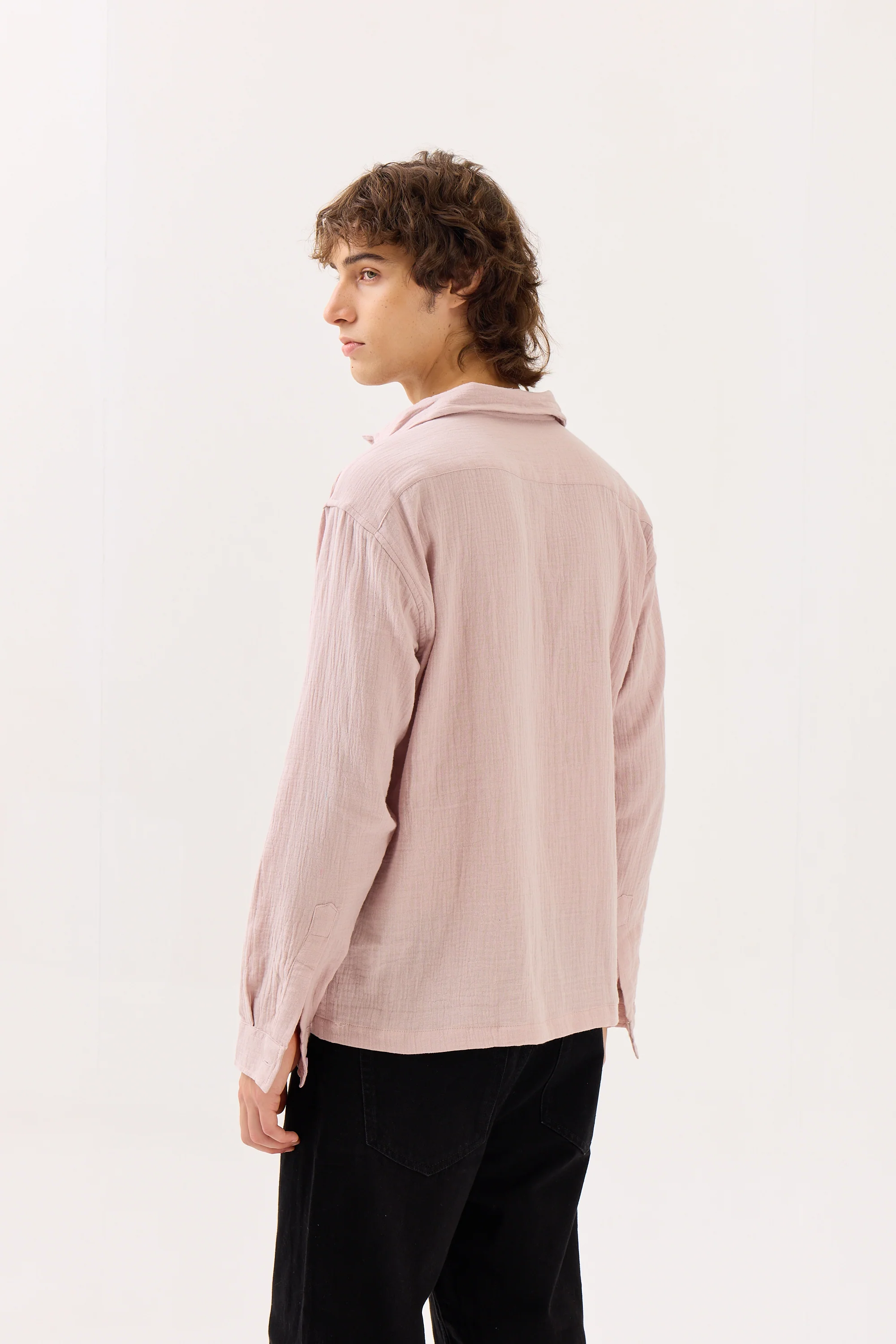 Pale Pink Gauze Holiday Shirt - Image 6