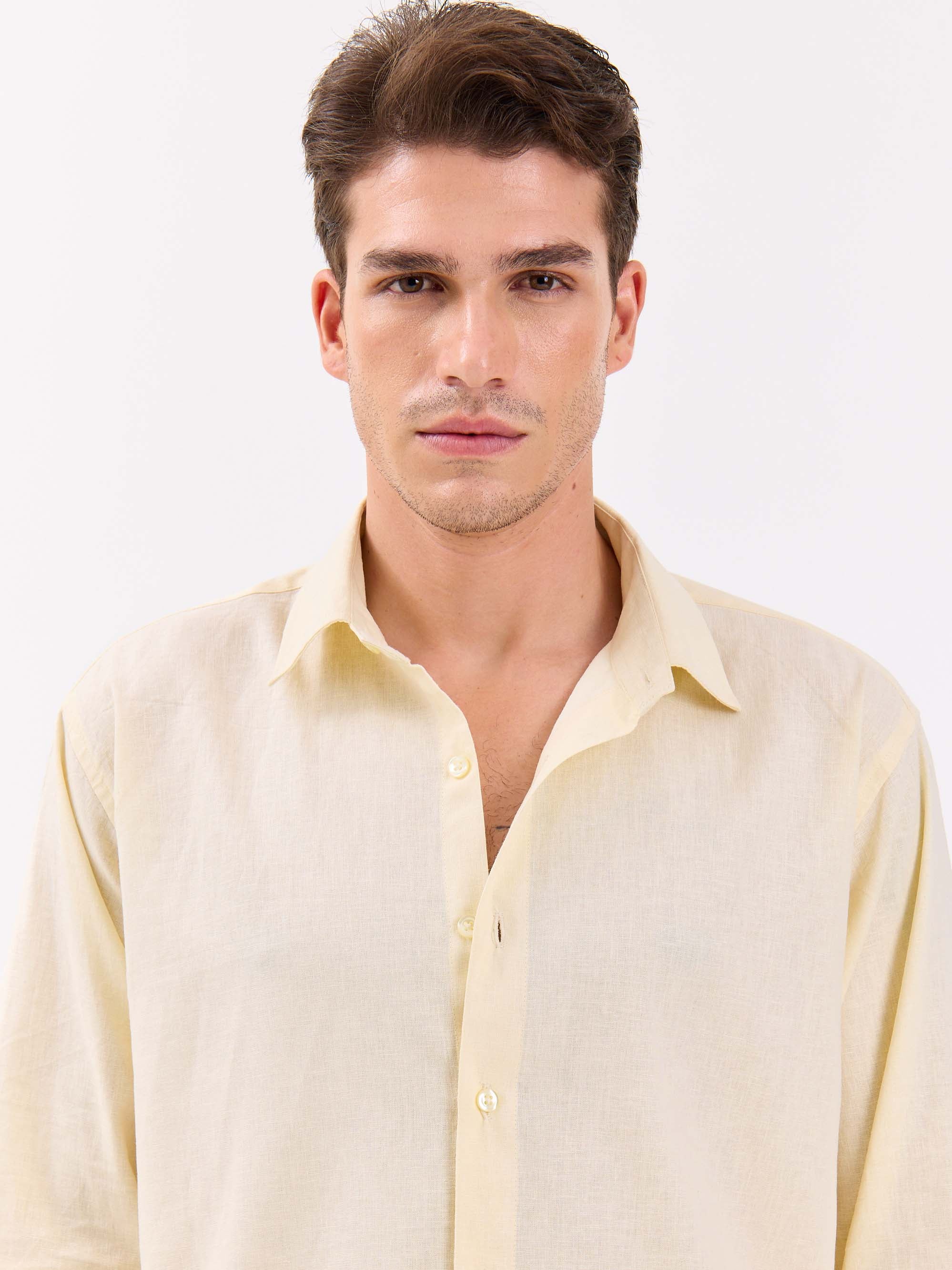 Powder Yellow Linen-blend Shirt - Image 5