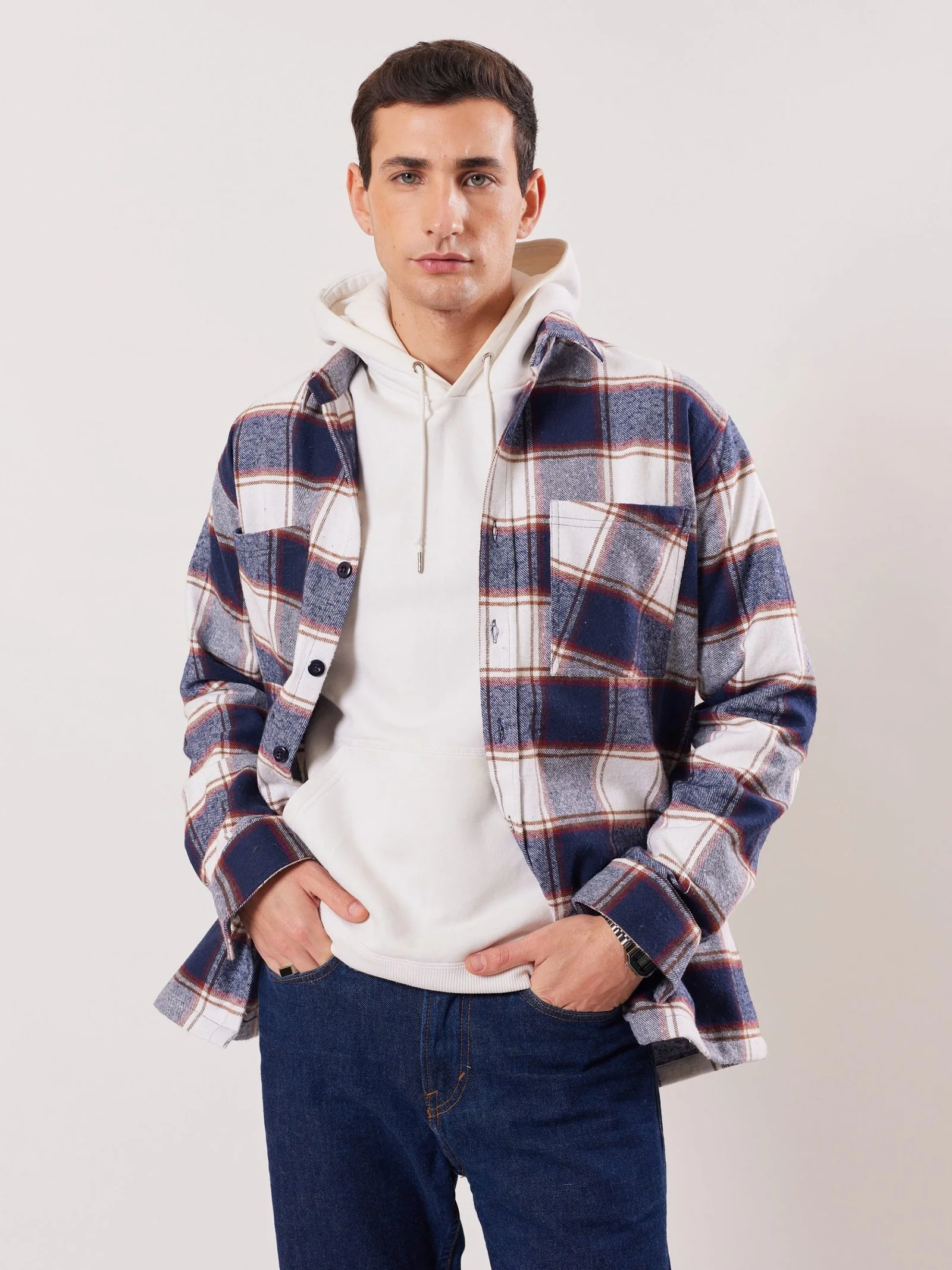 Relaxed Fit Plaid Shacket