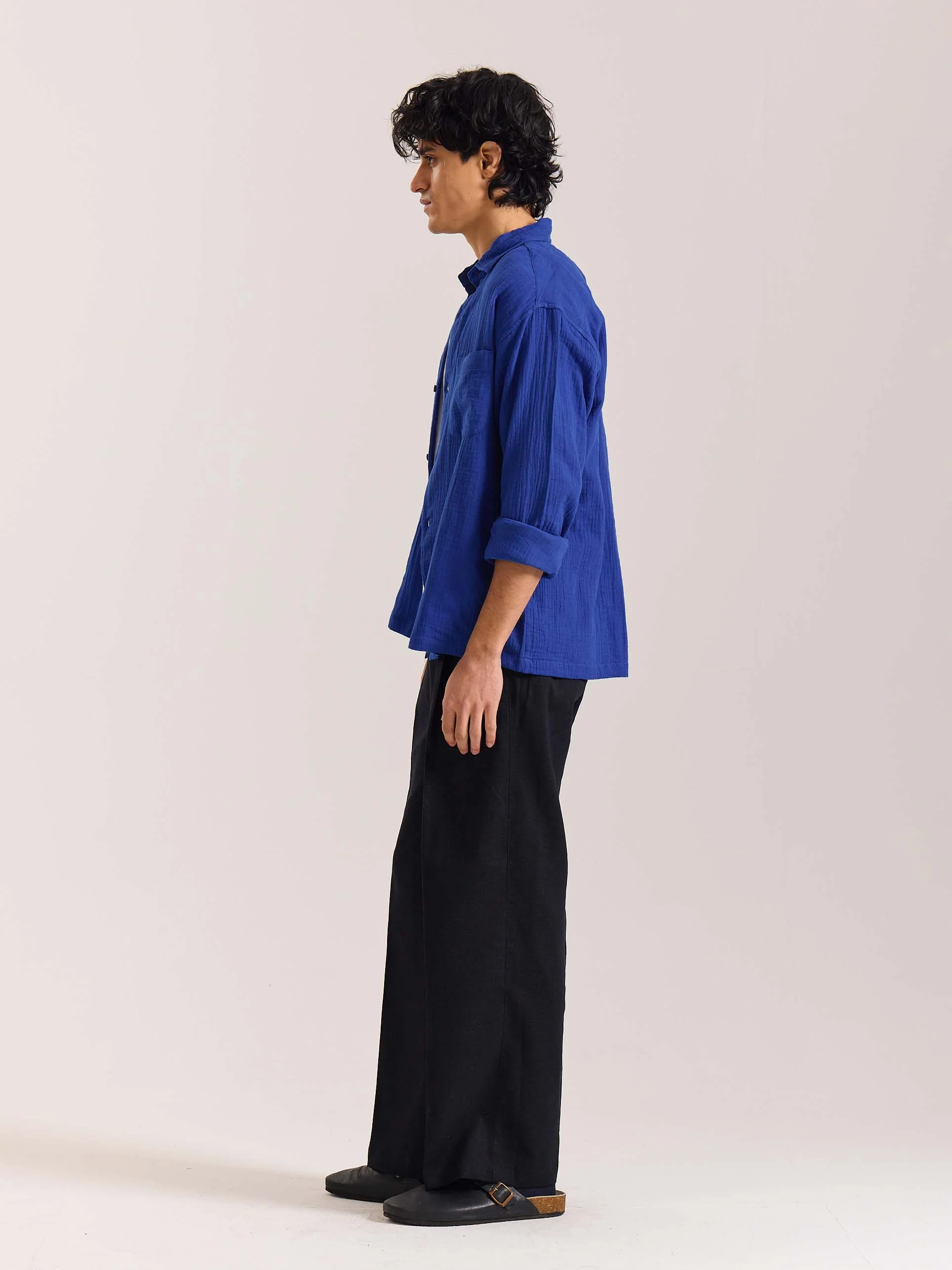 Royal Blue Gauze Holiday Shirt ( Pre-Order ) - Image 5