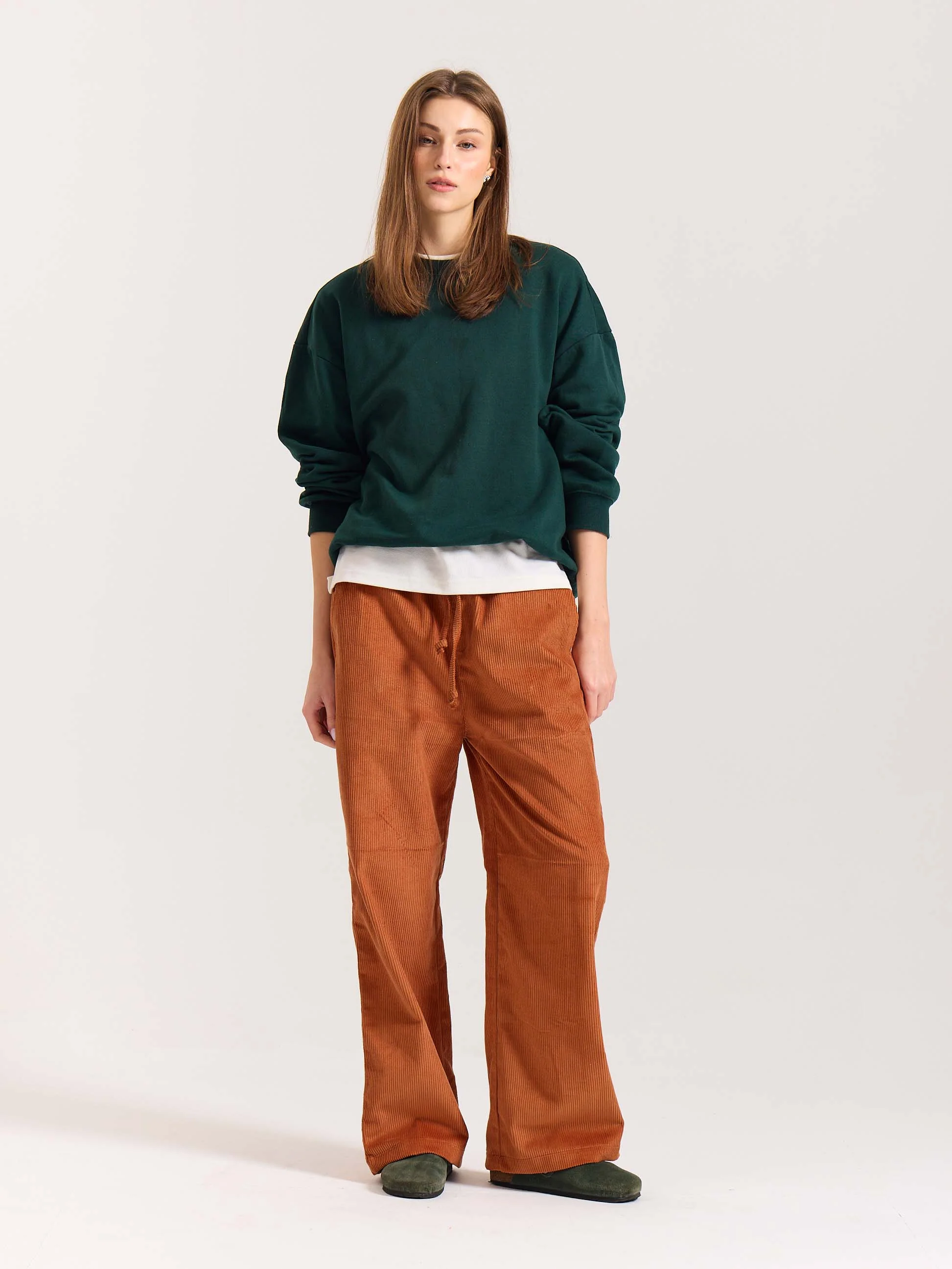 Rust Orange Corduroy Pull-on Pants - Image 2