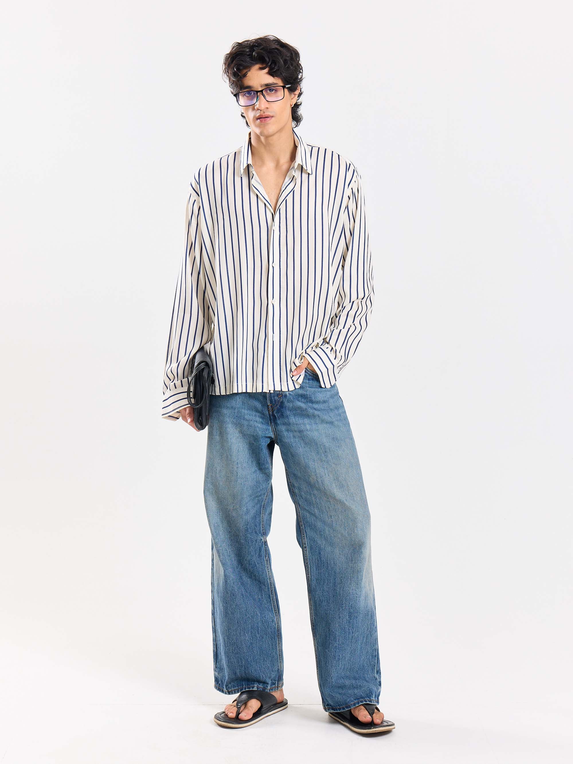 Striped Drape Shirt