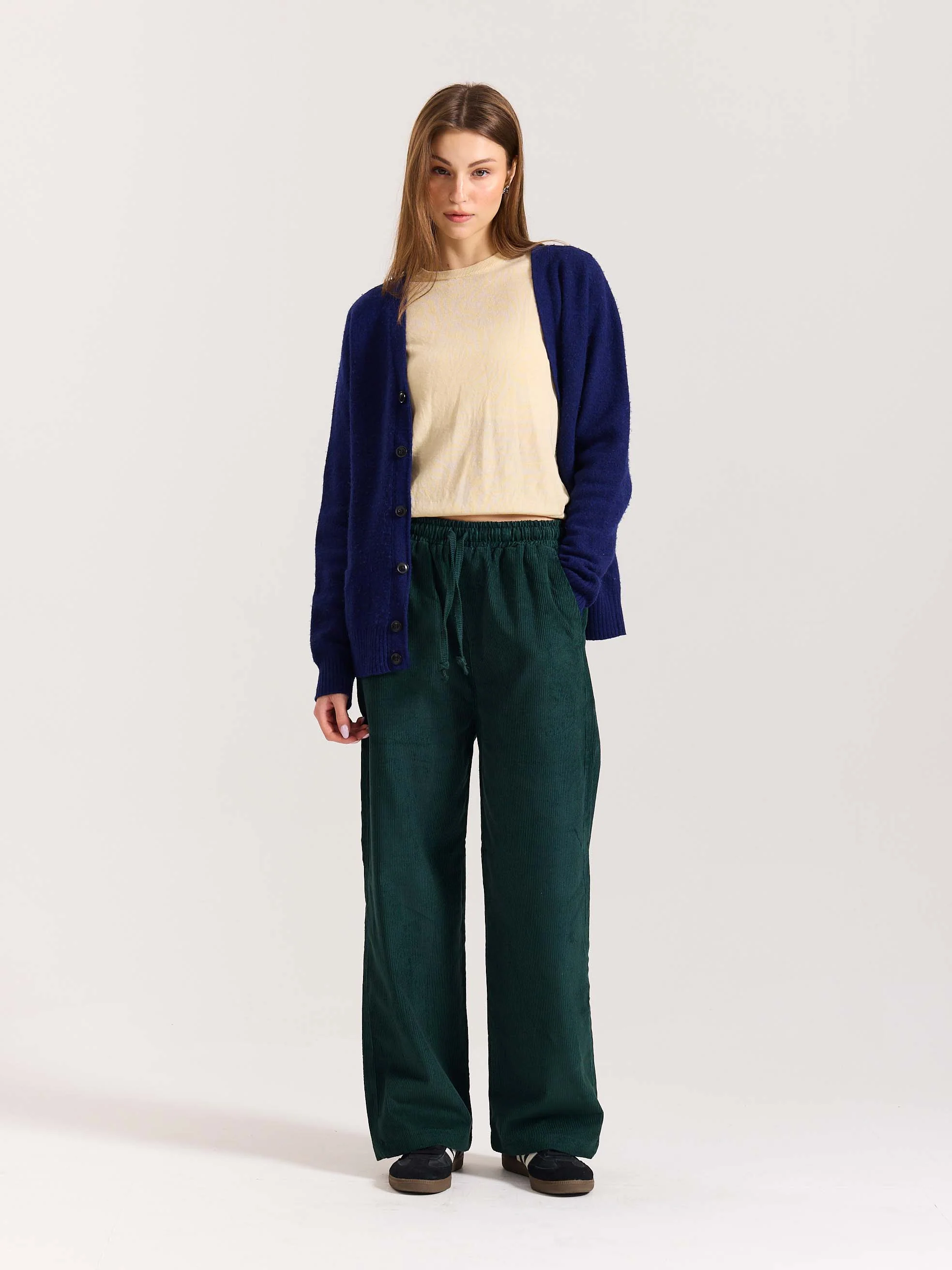 Teal Green Corduroy Pull-on Pants - Image 2