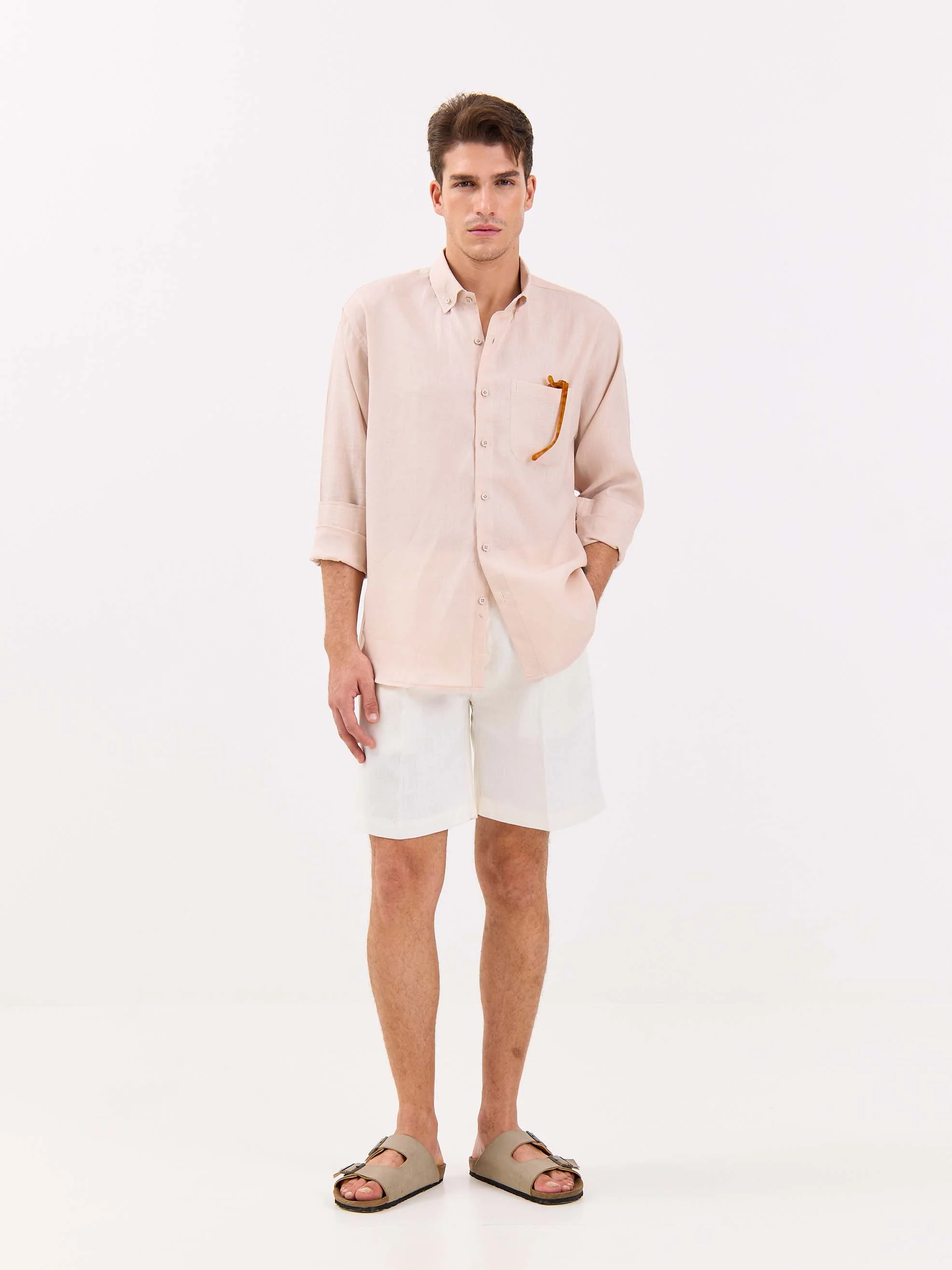 Very Light Pink Irish Linen Shirt