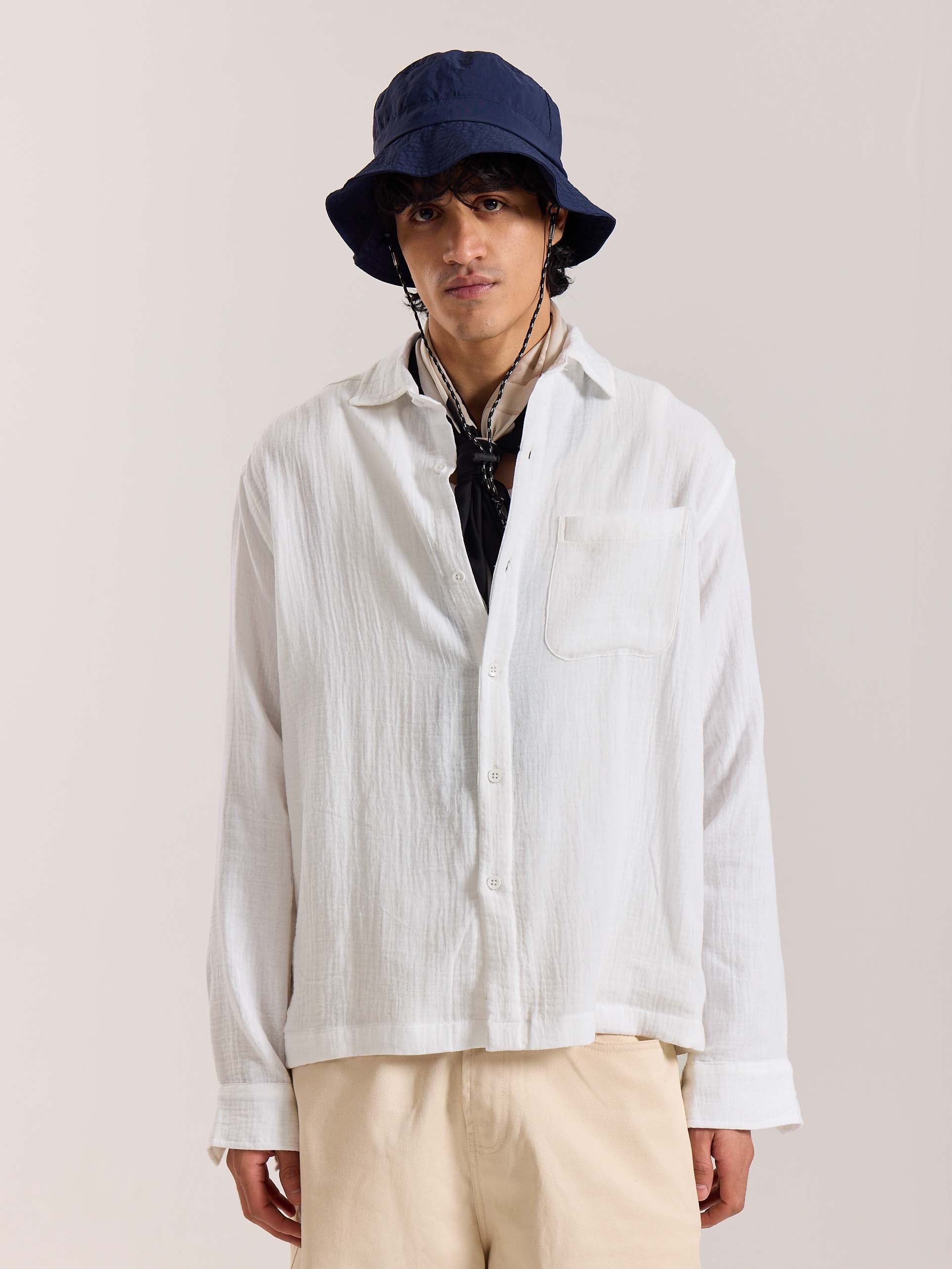 White Gauze Holiday Shirt - Image 2
