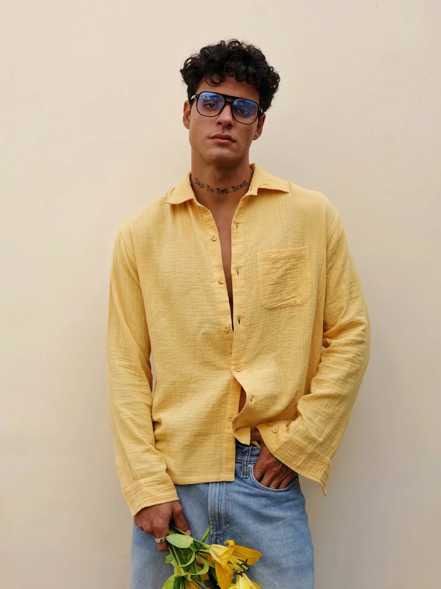 Yellow Gauze Holiday Shirt ( Pre-Order )