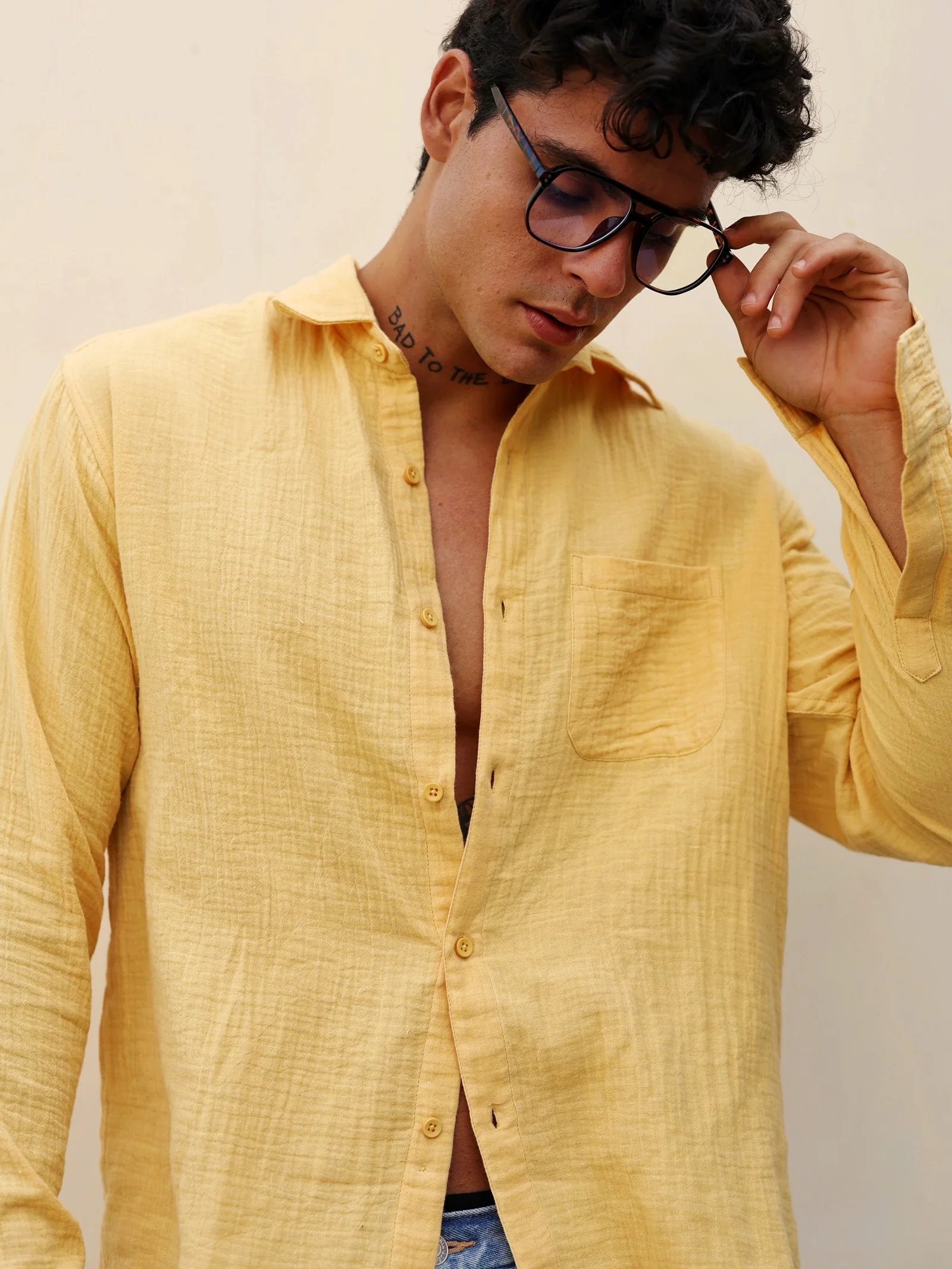 Yellow Gauze Holiday Shirt ( Pre-Order ) - Image 4